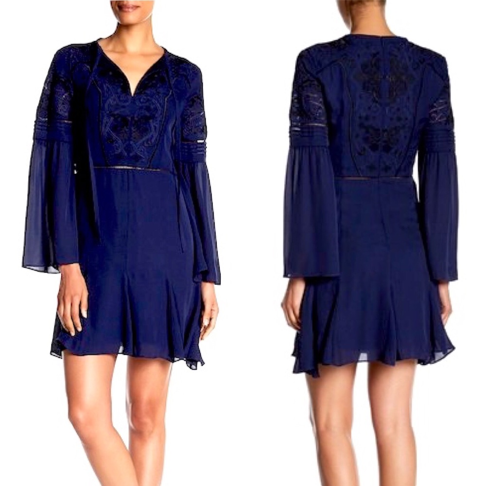 NWT Parker Milly Embroidered Silk Shift Dress